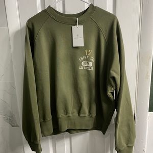 Anine Bing Archer Sweatshirt Army Small NWT